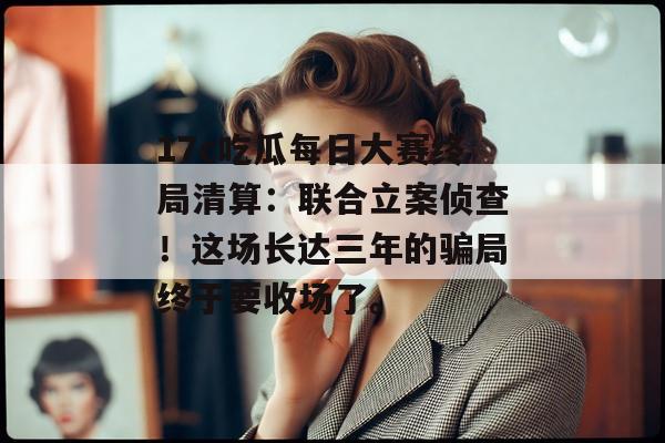 17c吃瓜每日大赛终局清算:联合立案侦查!这场长达三年的骗局终于要收场了。